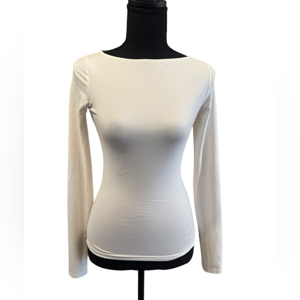 Women’s Junior’s H&M Divided white long sleeve boat neck T-shirt size XS NEW
